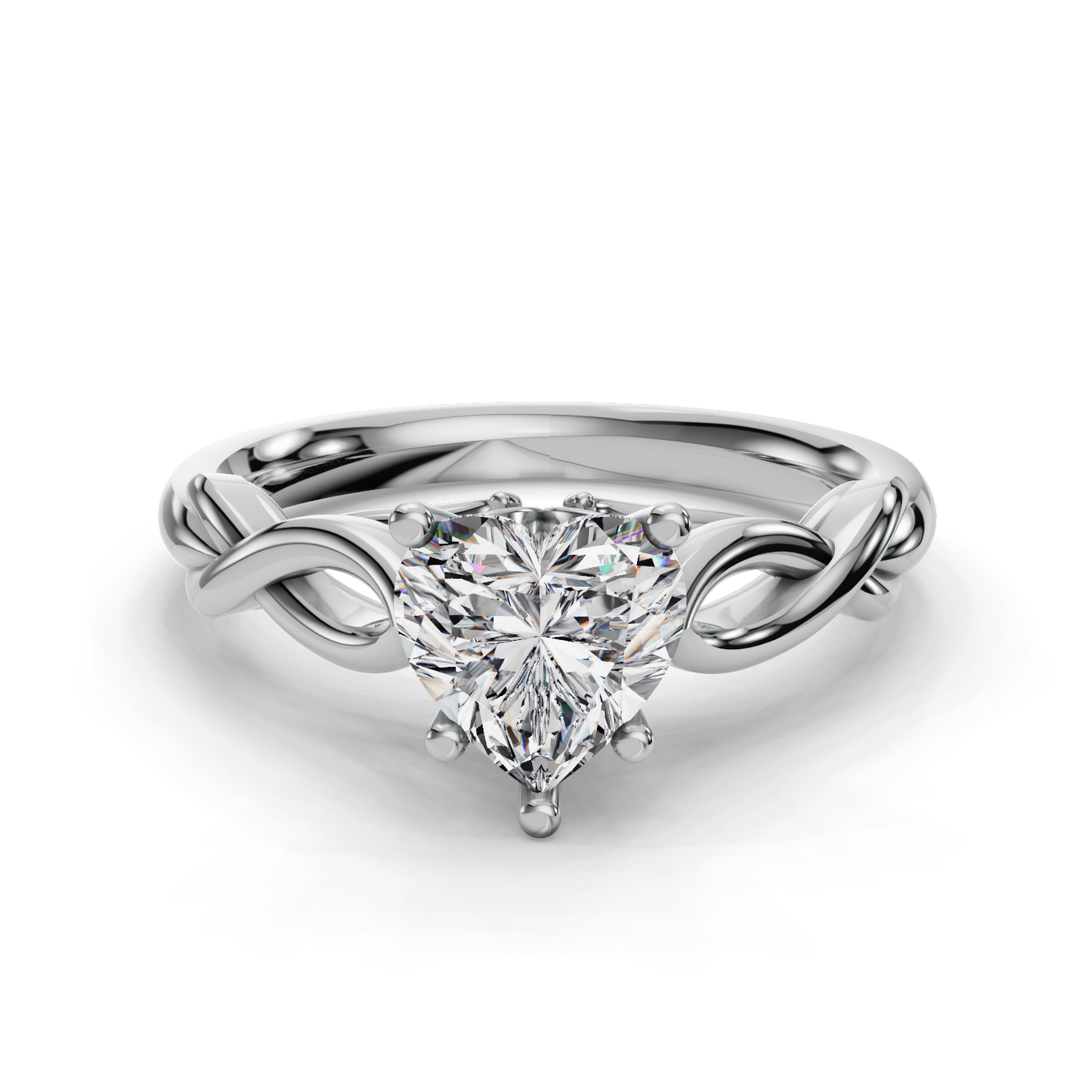 Heart Solitaire Engagement Ring - The Diamond Club