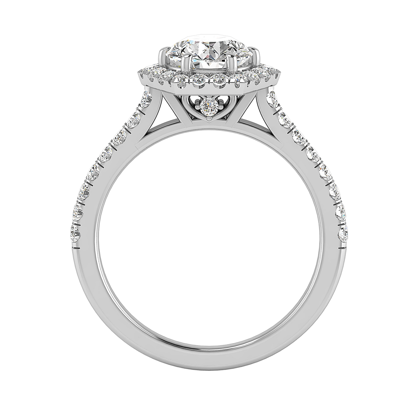 Lily Hexagon frame Halo Engagement Ring