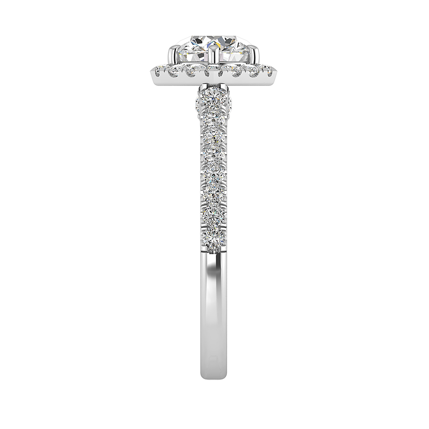 Lily Hexagon frame Halo Engagement Ring