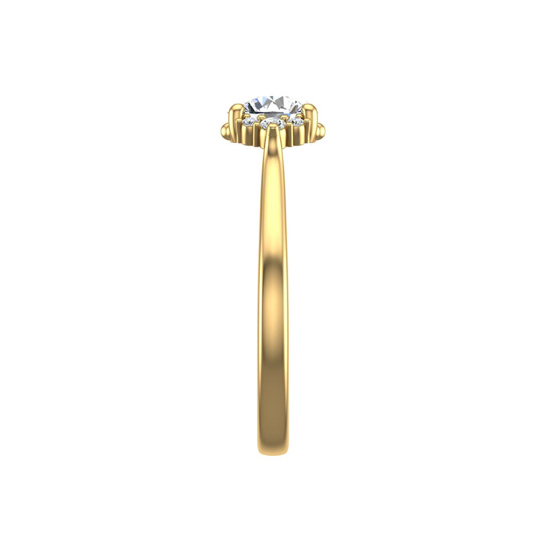 Ruby Half halo bubble Engagement Ring