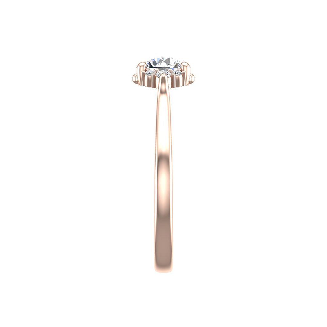 Ruby Half halo bubble Engagement Ring