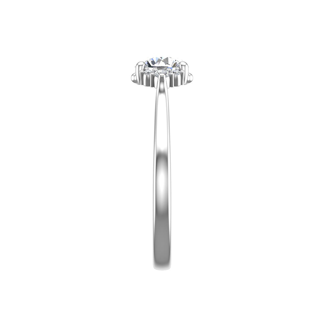Ruby Half halo bubble Engagement Ring