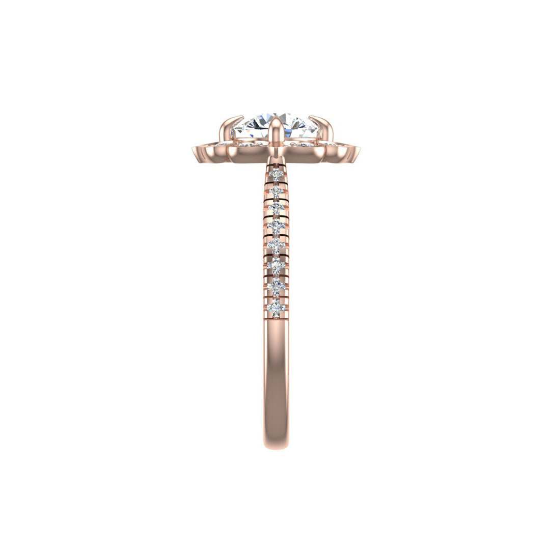 Kinsley Flower Halo Engagement Ring