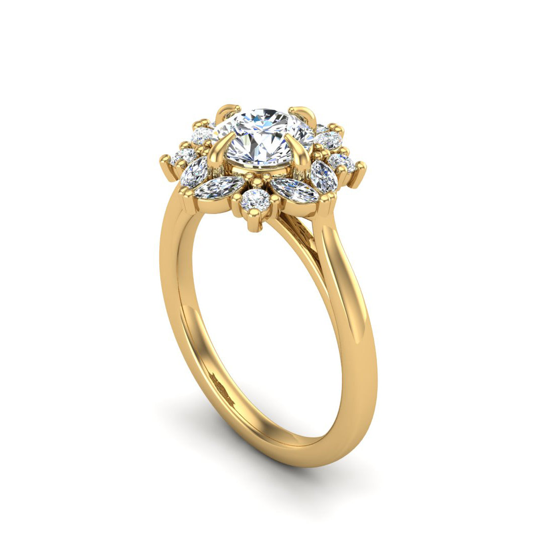 Samantha Marquise Halo Engagement Ring