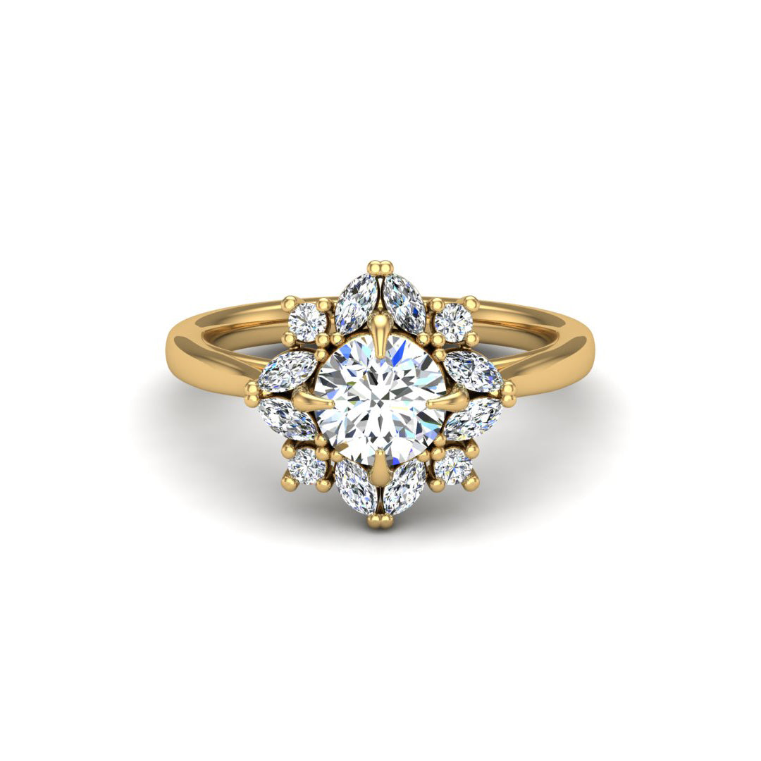 Samantha Marquise Halo Engagement Ring