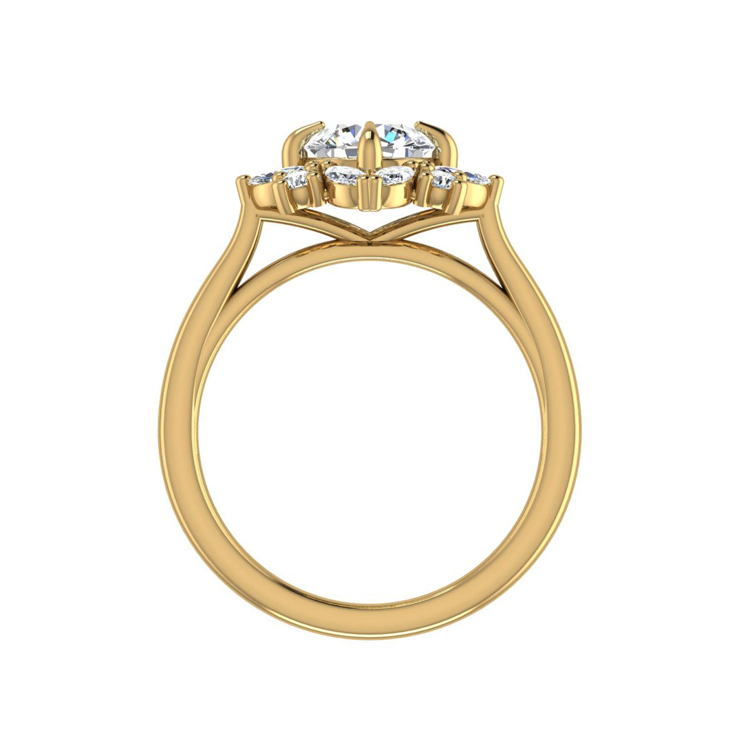 Samantha Marquise Halo Engagement Ring