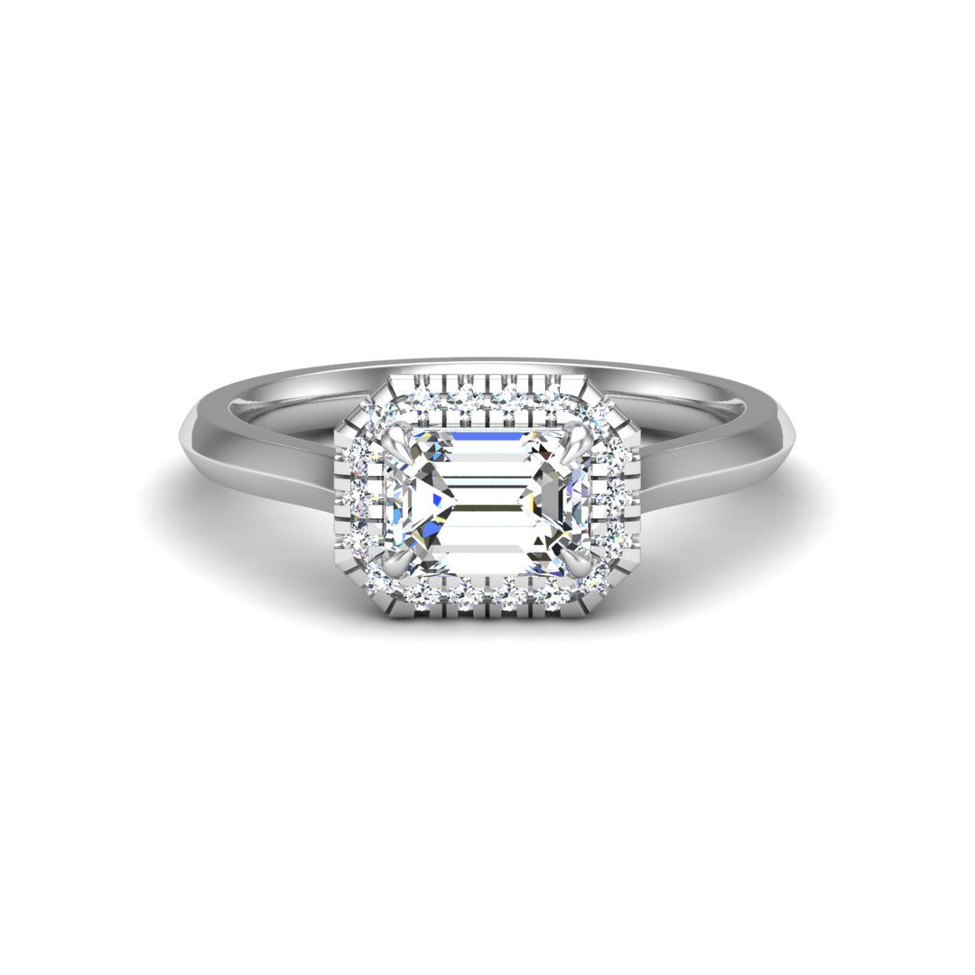 Josephine East West Halo Engagement Ring