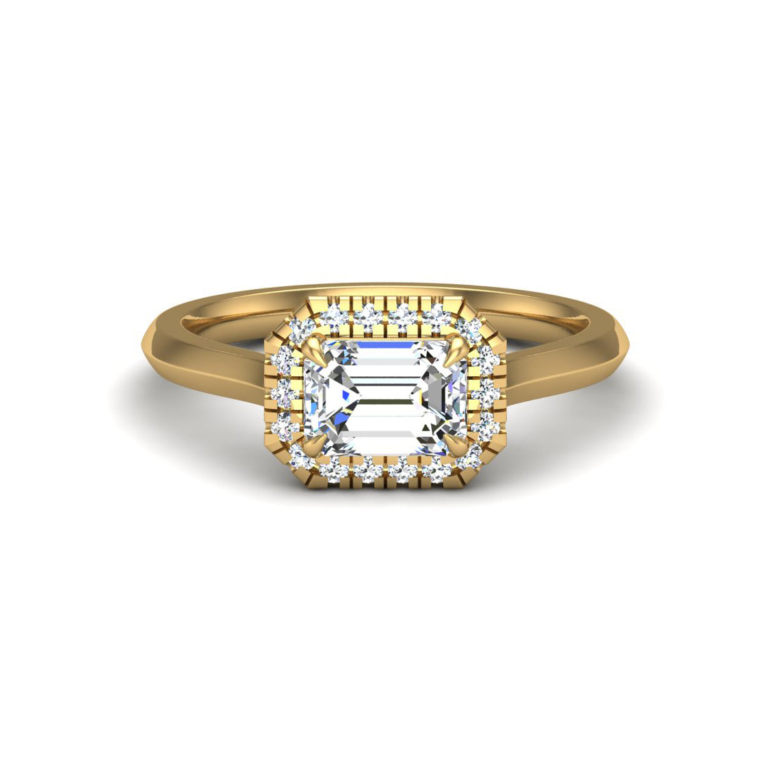 Josephine East West Halo Engagement Ring