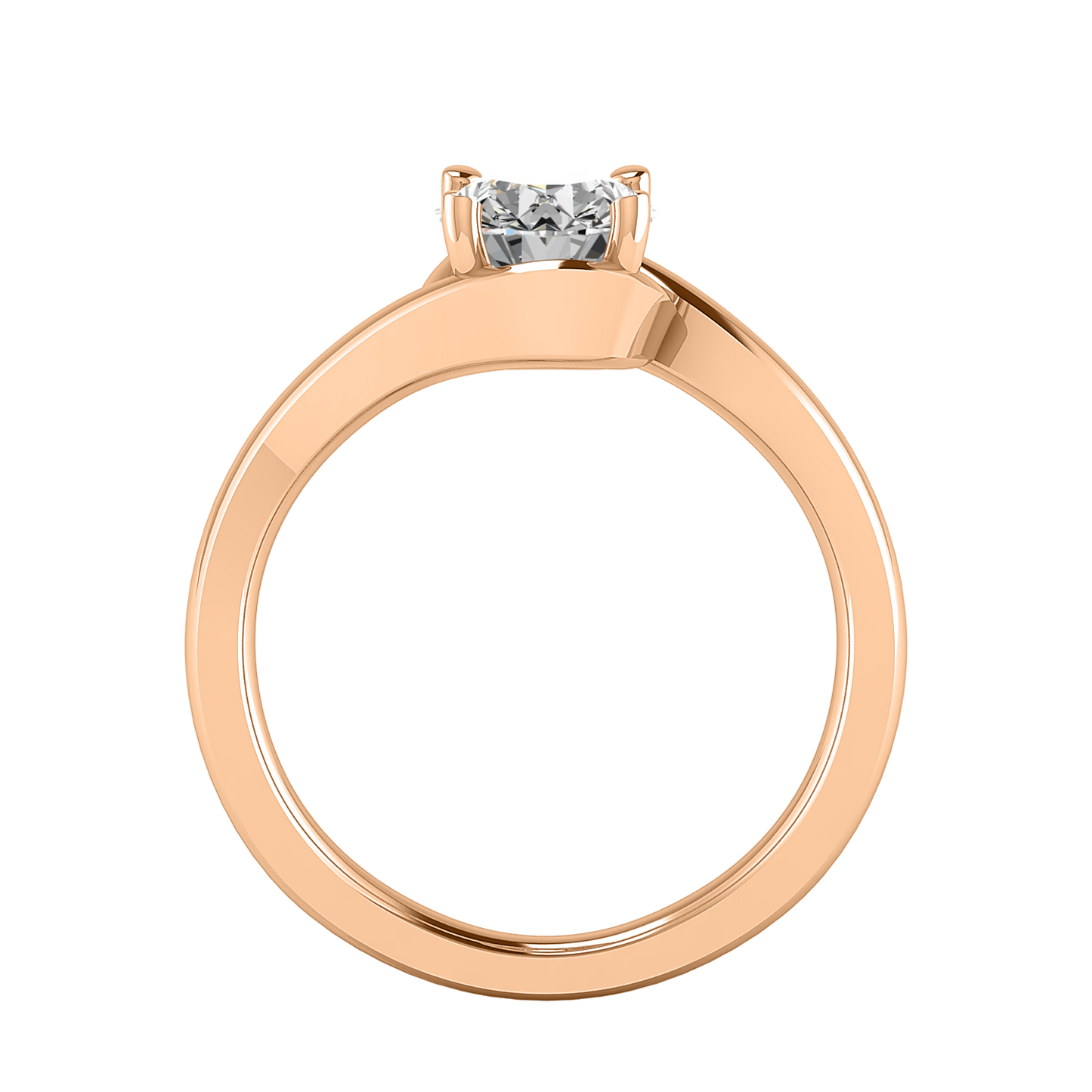 Evelyn Bypass Solitaire Engagement Ring