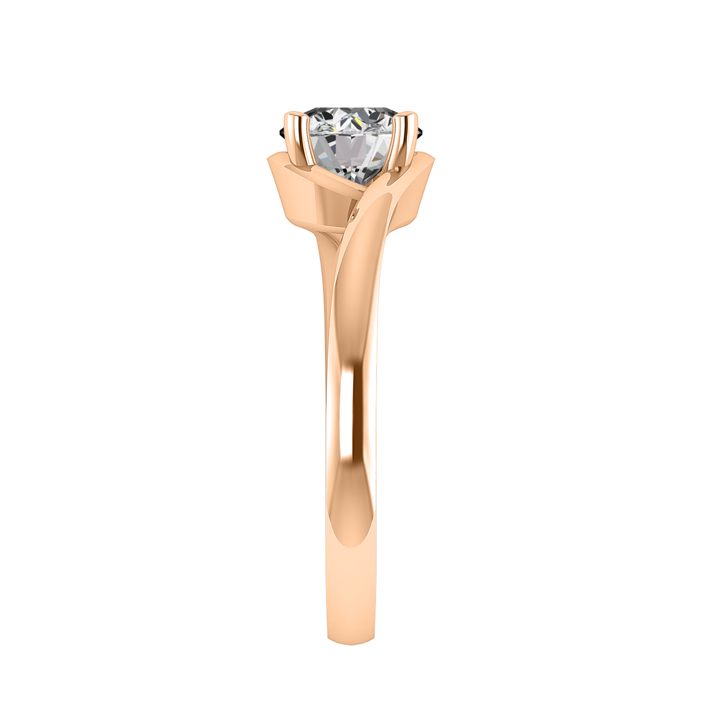 Evelyn Bypass Solitaire Engagement Ring