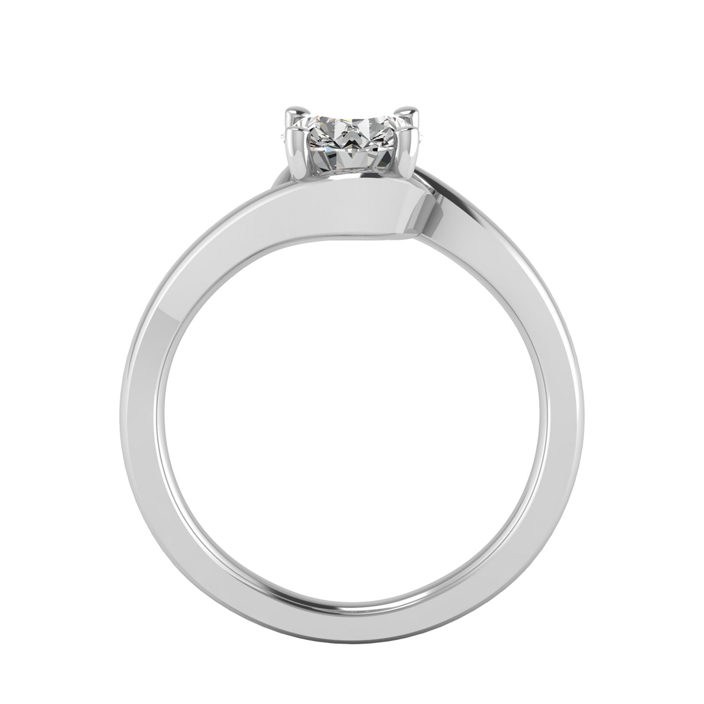 Evelyn Bypass Solitaire Engagement Ring