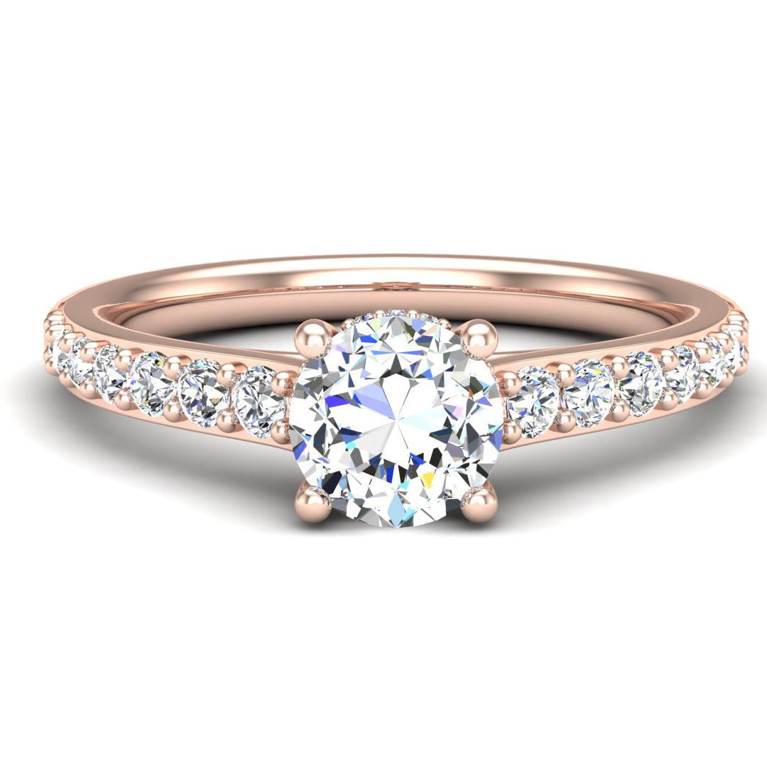 Abigail Pave Engagement Ring with hidden halo
