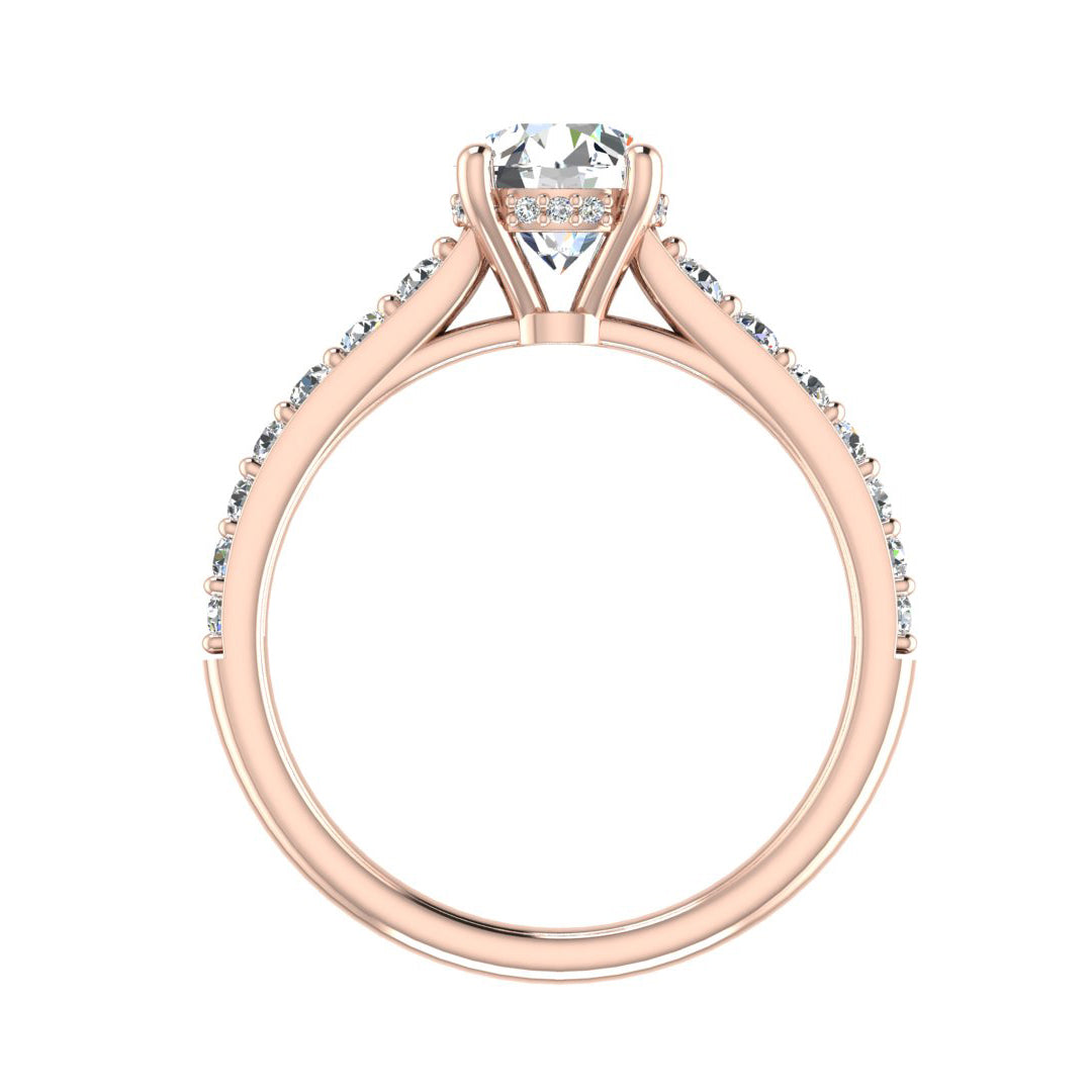 Abigail Pave Engagement Ring with hidden halo