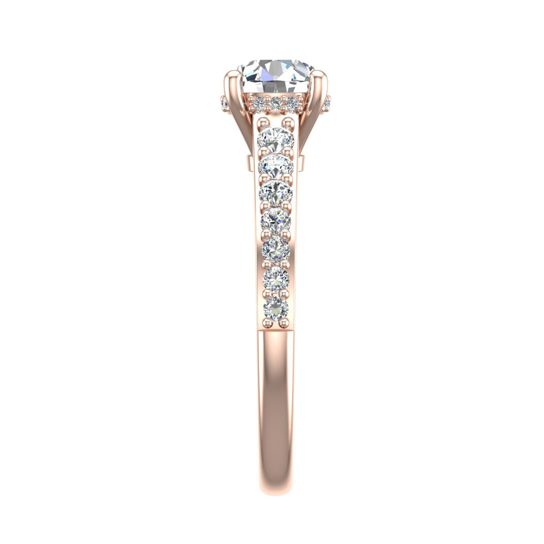 Abigail Pave Engagement Ring with hidden halo