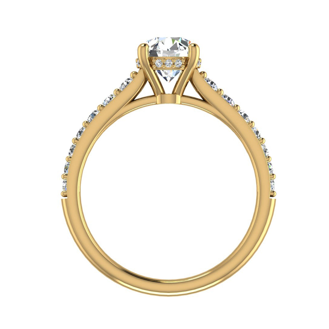 Abigail Pave Engagement Ring with hidden halo