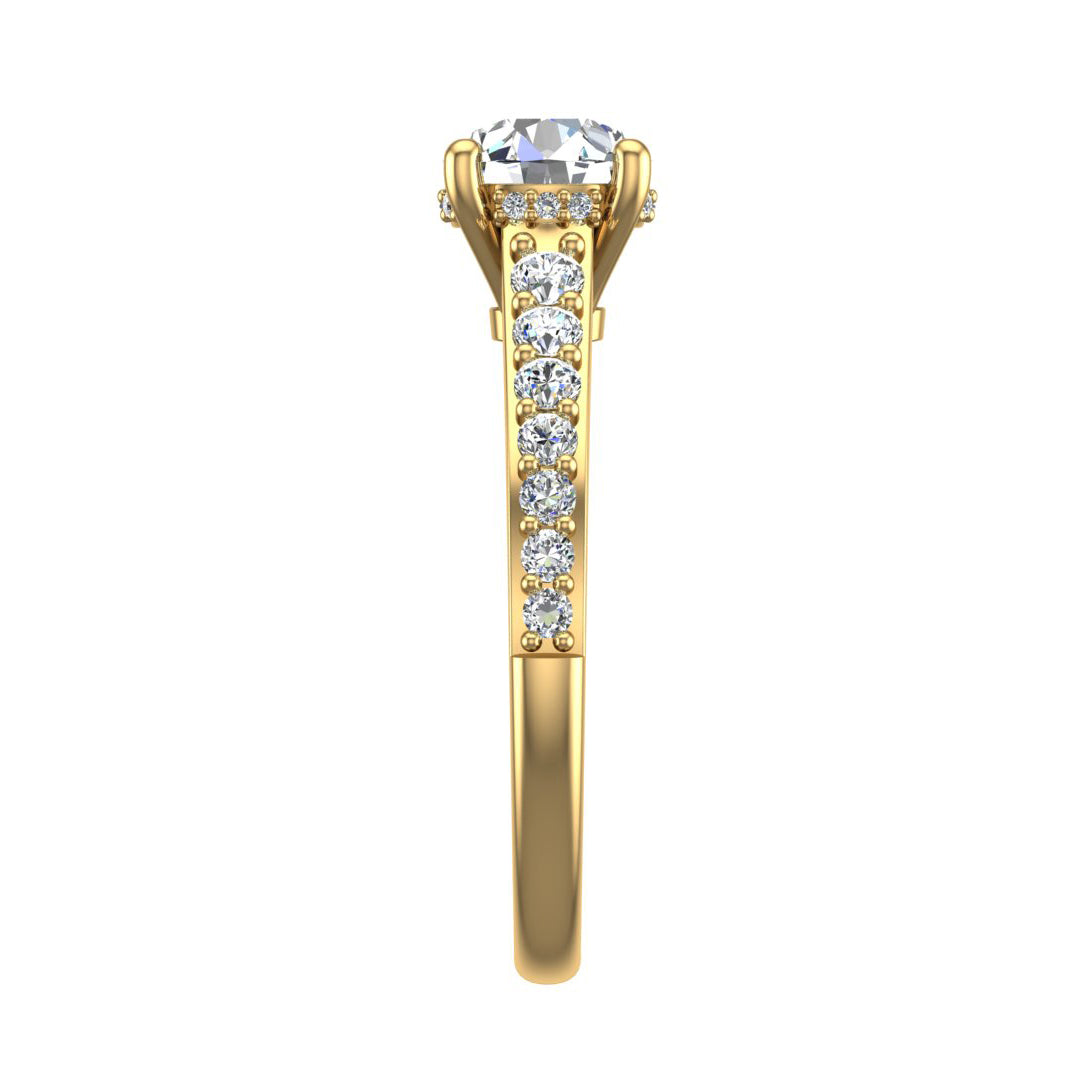 Abigail Pave Engagement Ring with hidden halo