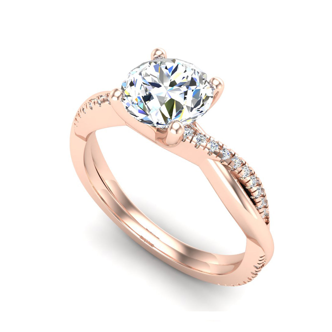 Emily Diamond Twisted Pave Engagement Ring