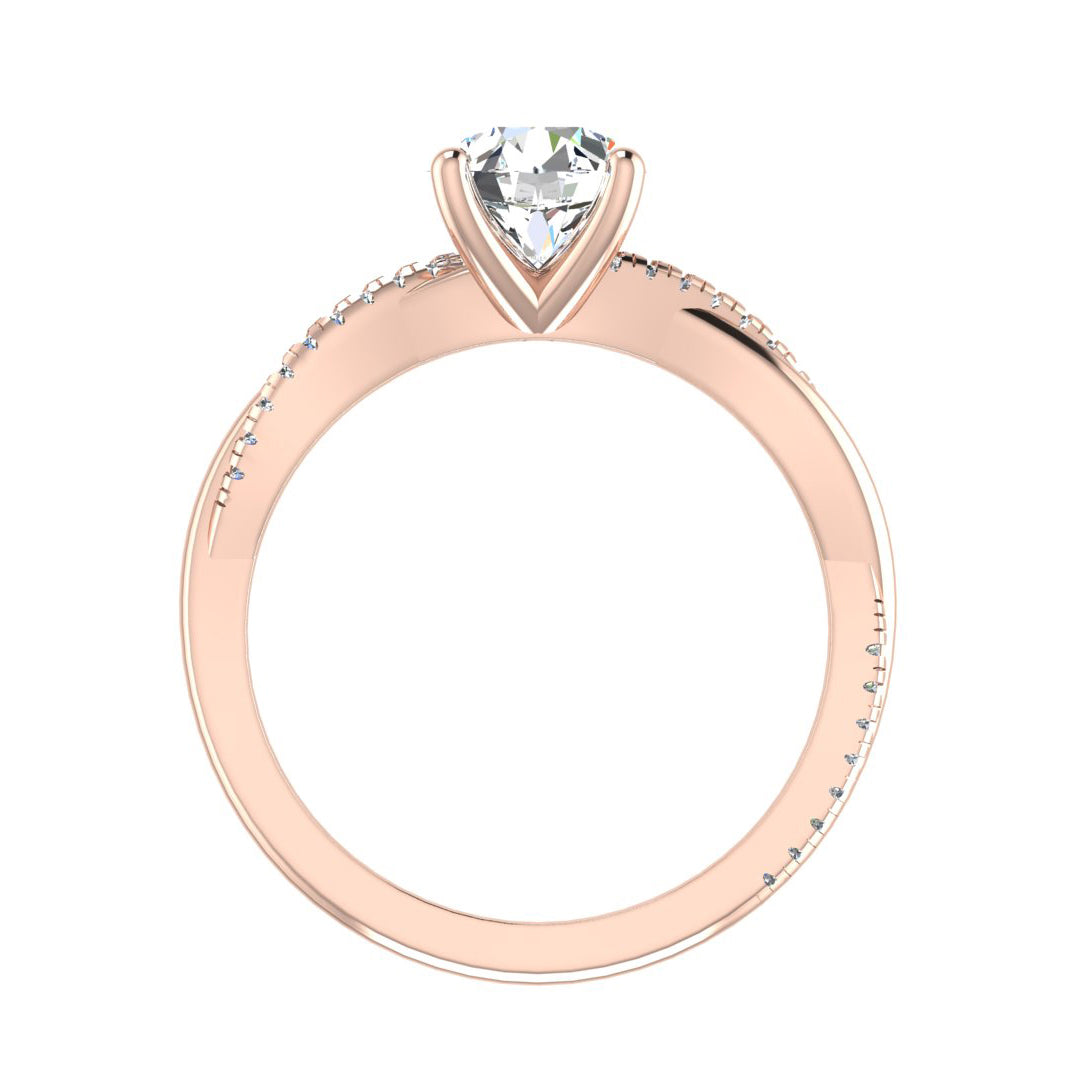 Emily Diamond Twisted Pave Engagement Ring