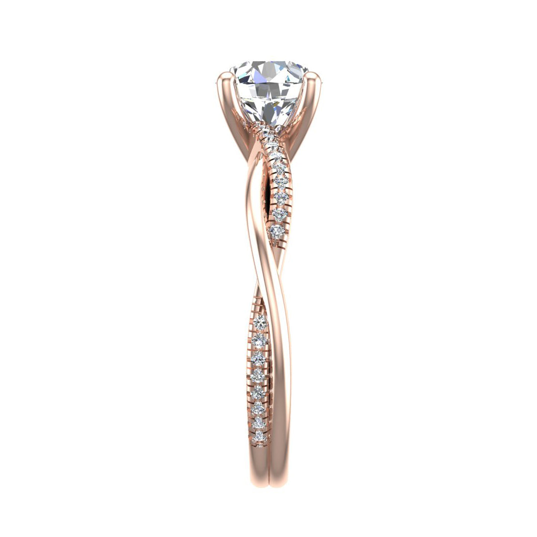 Emily Diamond Twisted Pave Engagement Ring