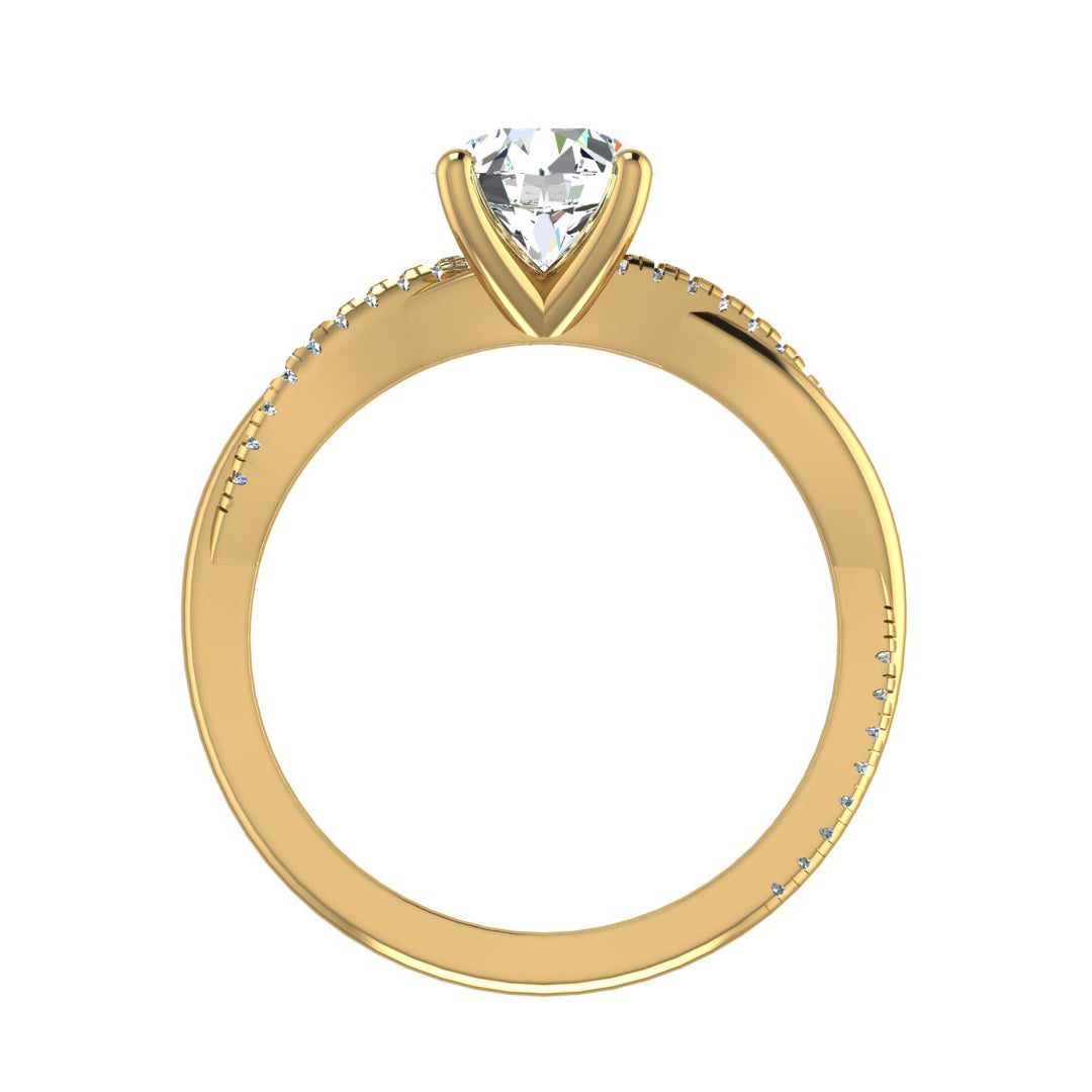 Emily Diamond Twisted Pave Engagement Ring