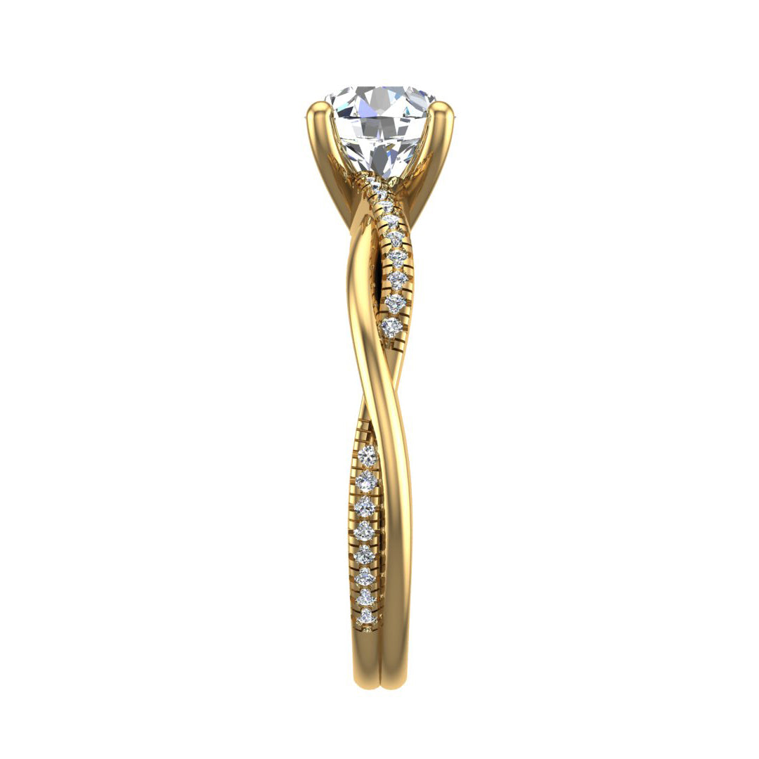 Emily Diamond Twisted Pave Engagement Ring