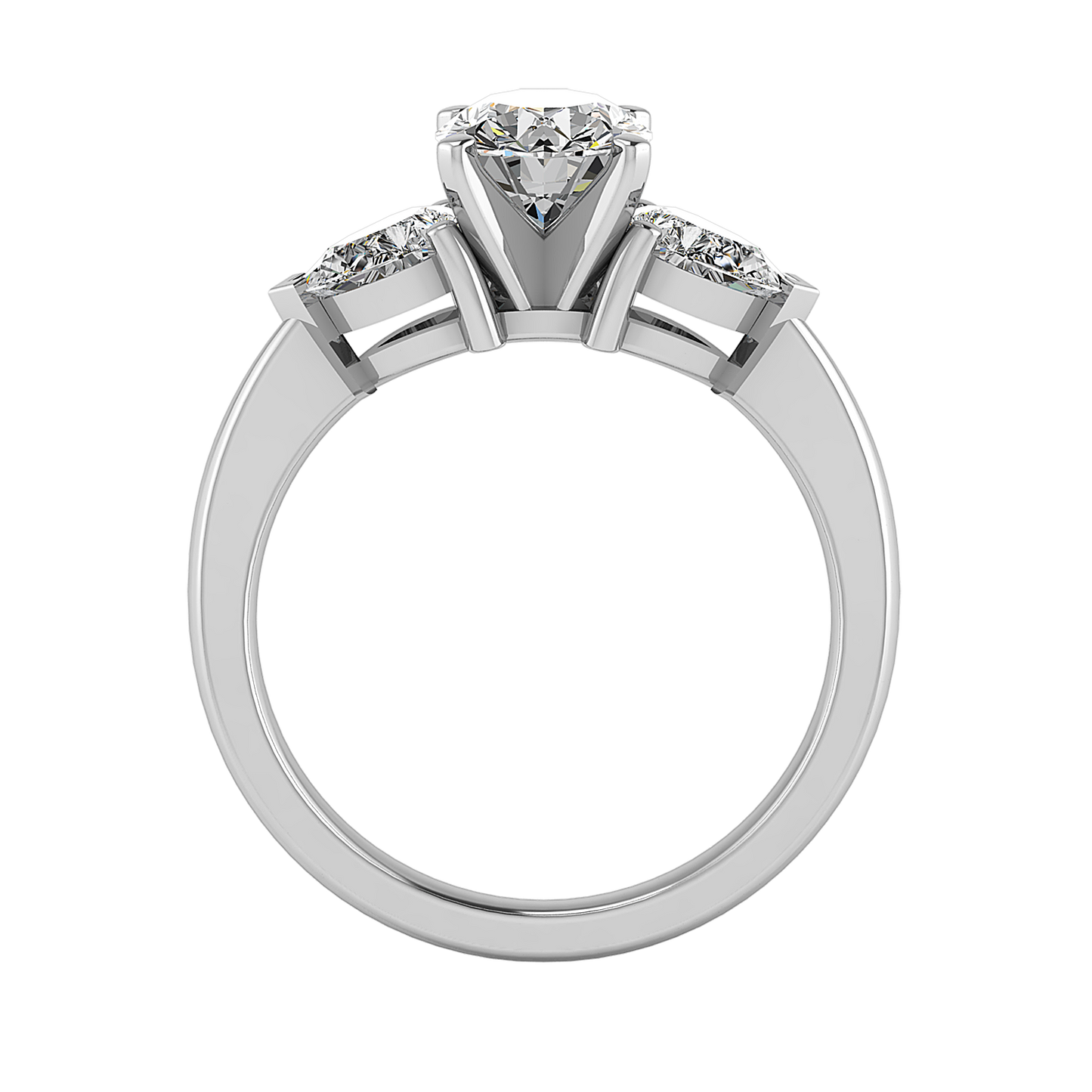Madison Three Stone Pear Engagement Ring