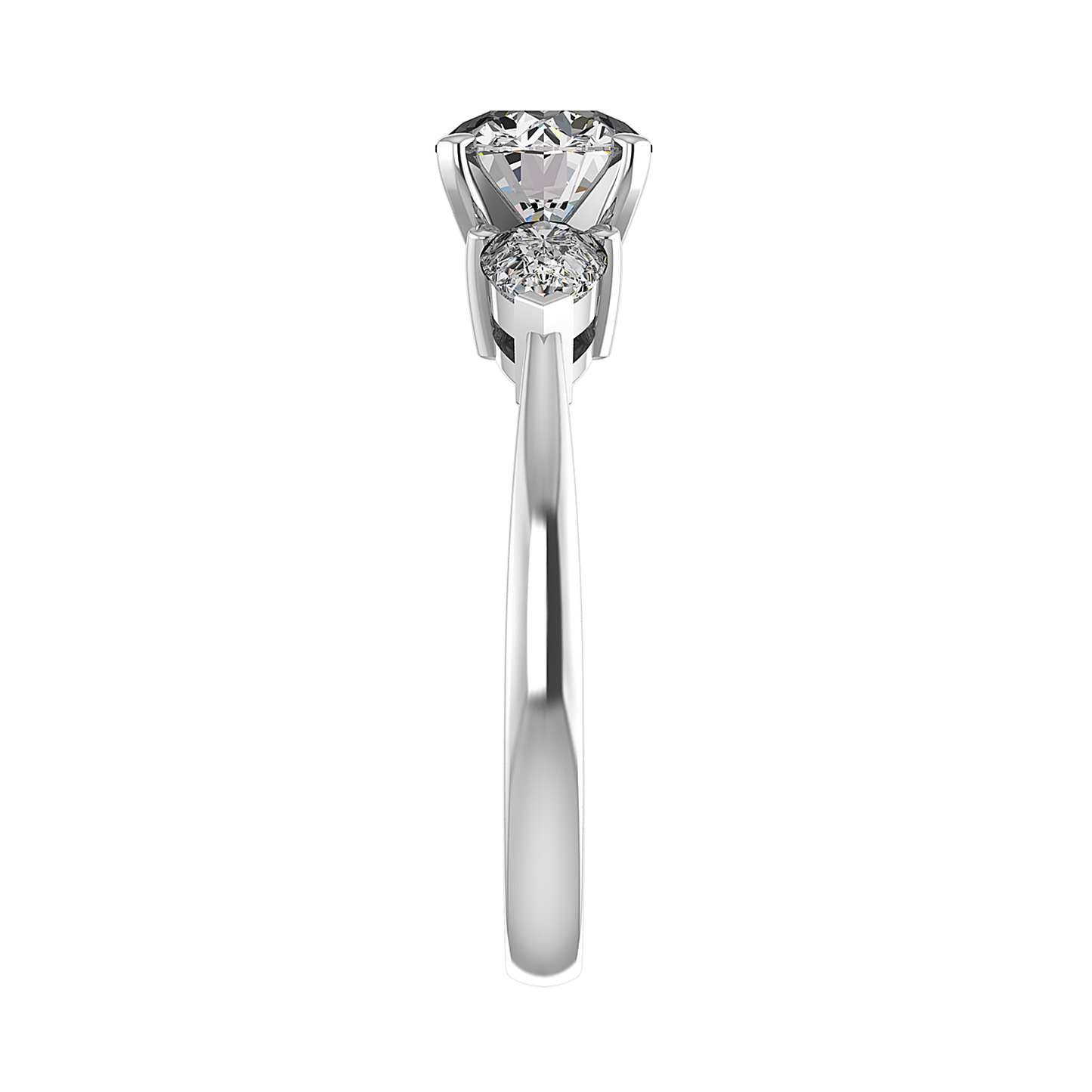 Madison Three Stone Pear Engagement Ring