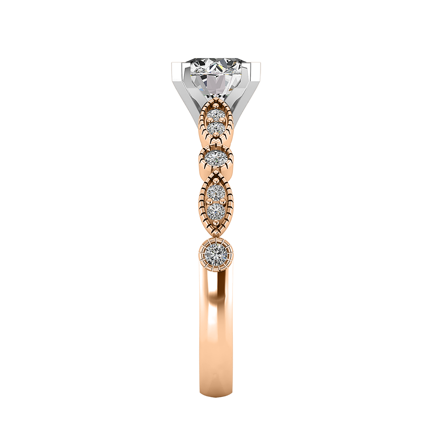 Avery Alternating MQ/RD diamond band