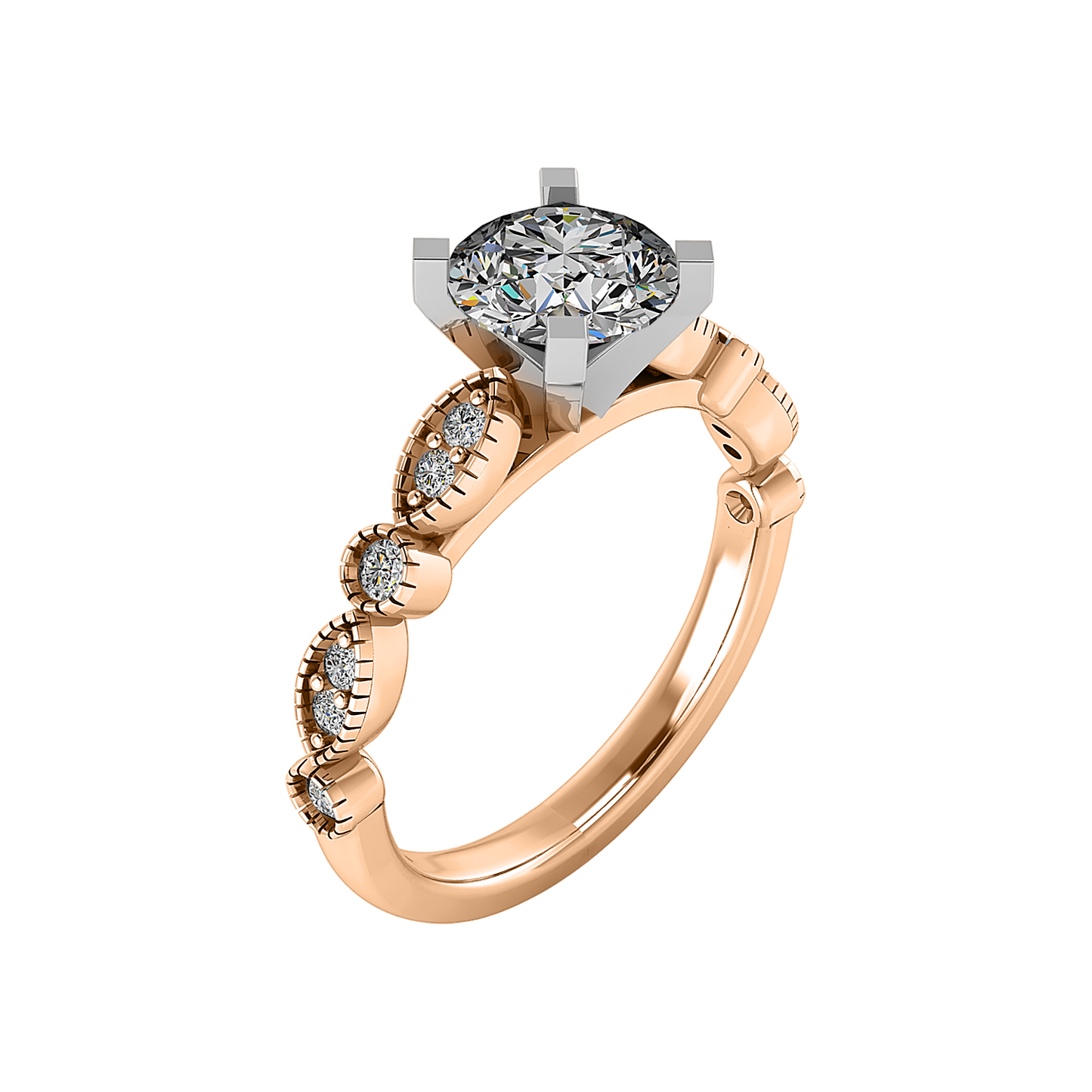 Avery Alternating MQ/RD diamond band
