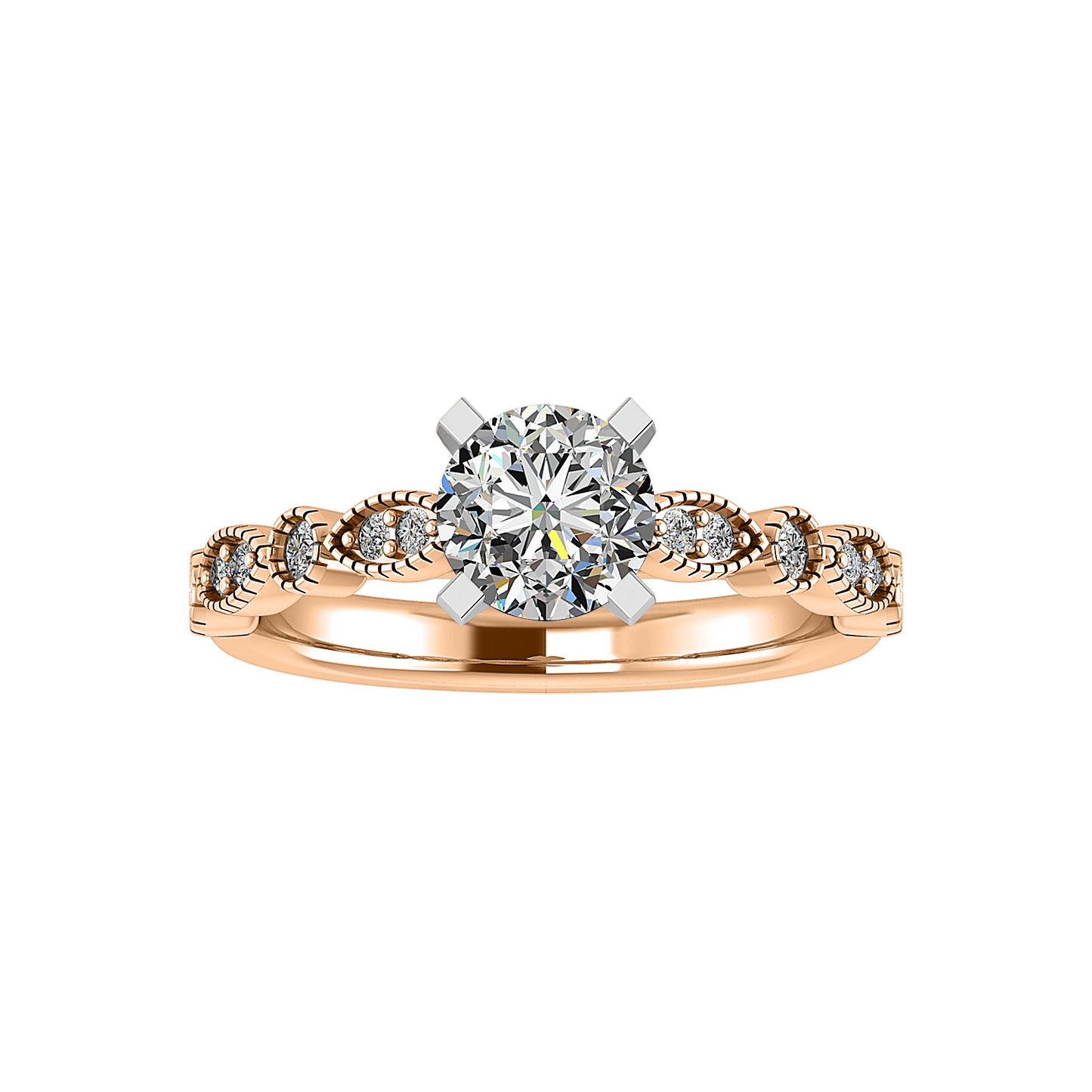 Avery Alternating MQ/RD diamond band