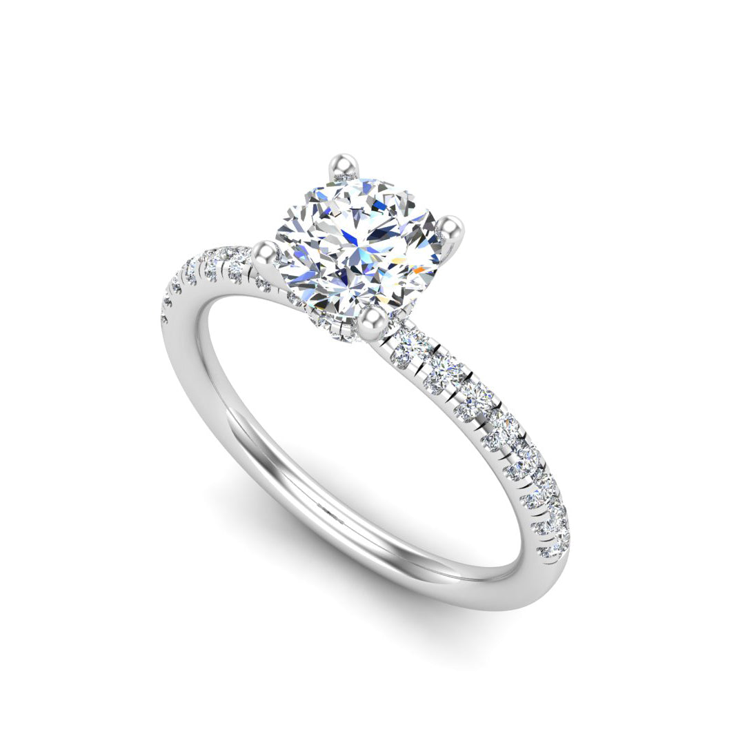 Charlotte Hidden Halo with Pave Band