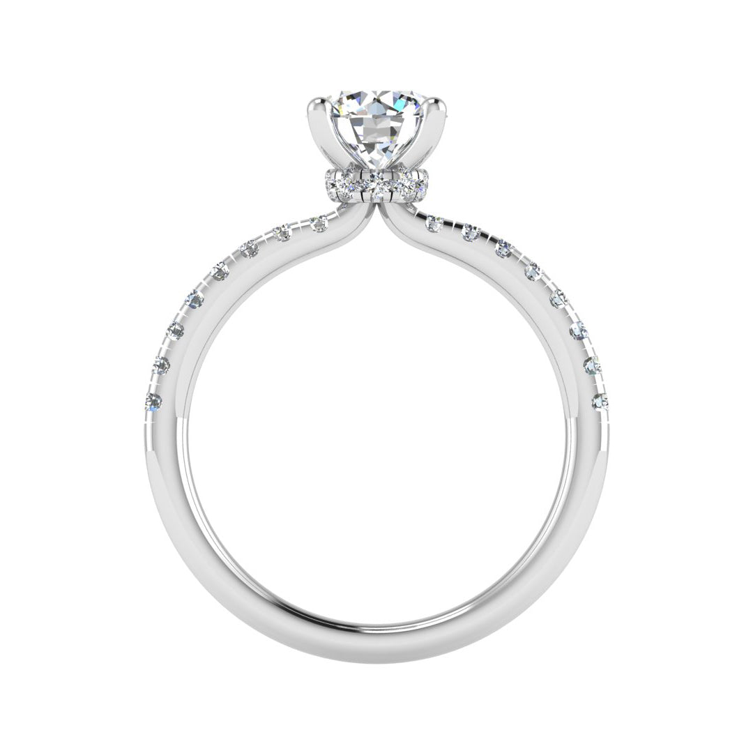 Charlotte Hidden Halo with Pave Band