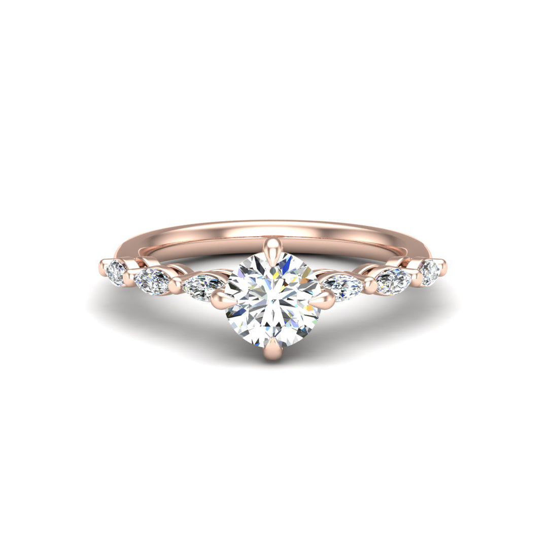 Aubrey Marquise band engagement ring