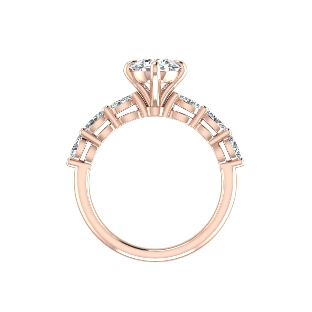 Aubrey Marquise band engagement ring