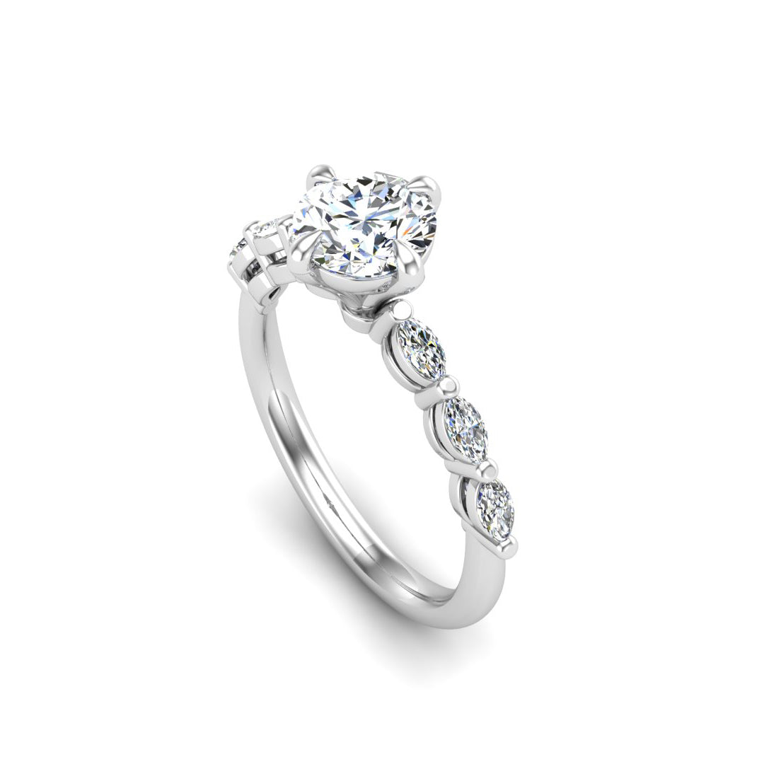 Aubrey Marquise band engagement ring