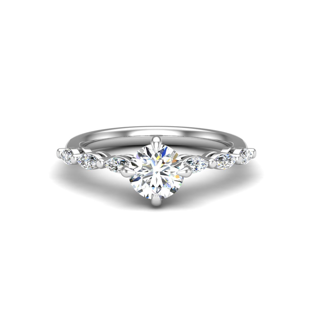 Aubrey Marquise band engagement ring