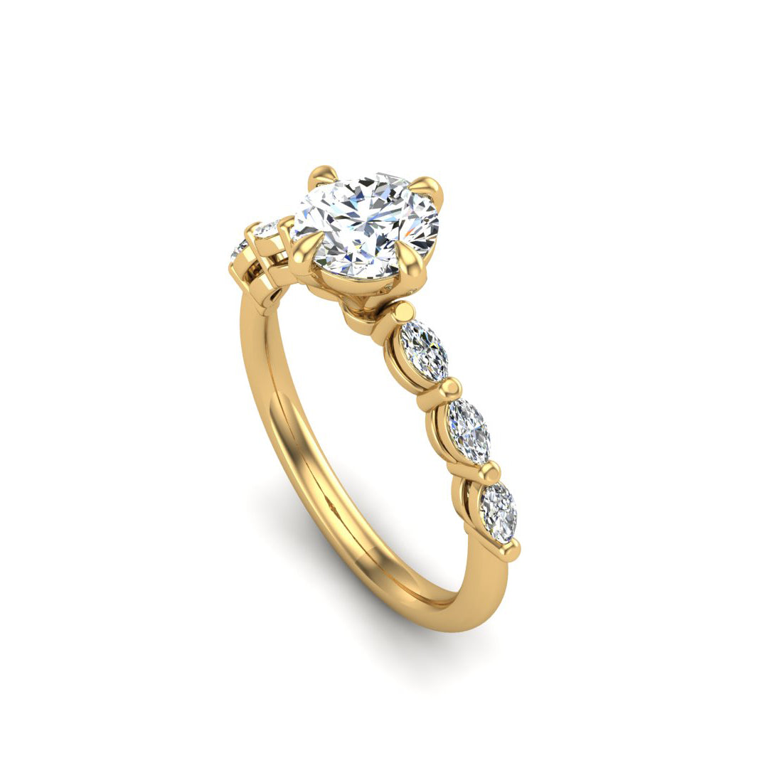Aubrey Marquise band engagement ring