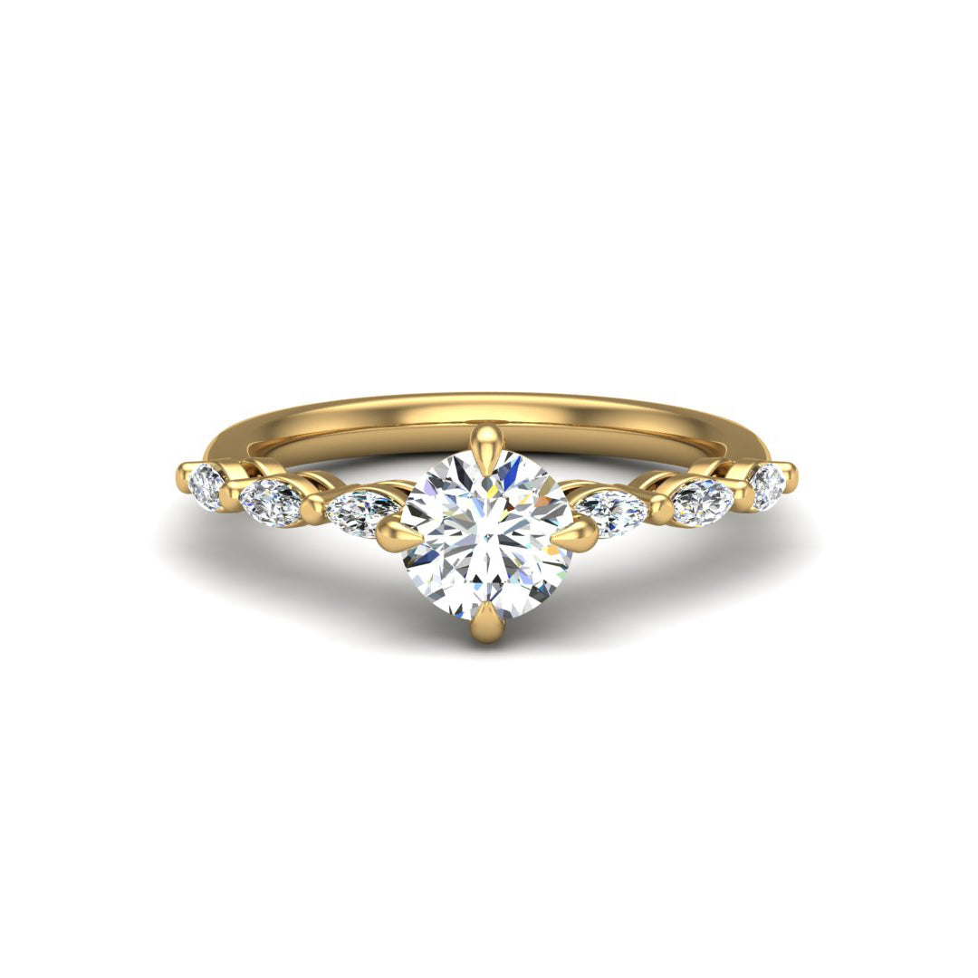 Aubrey Marquise band engagement ring