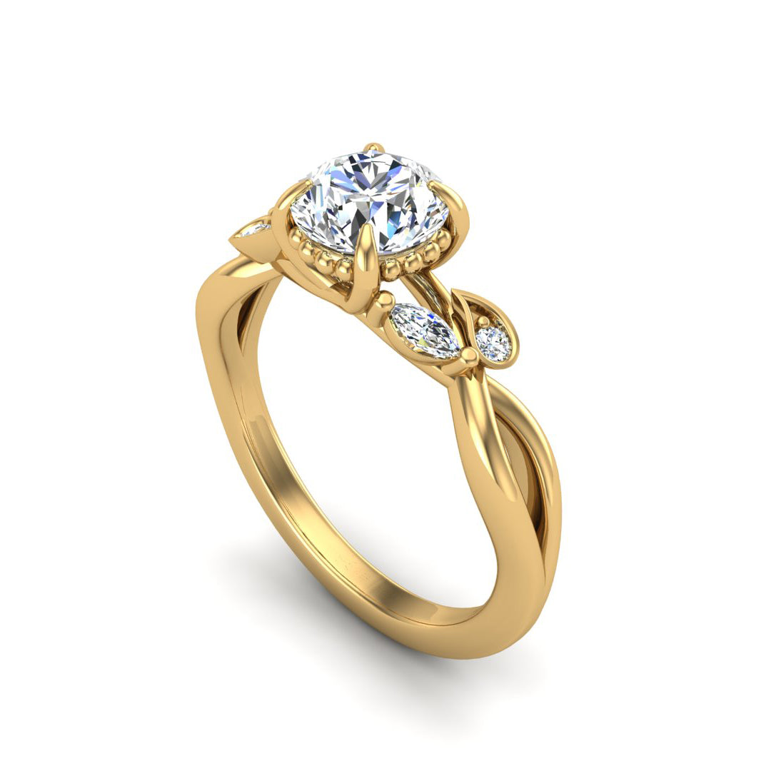 Anna Floral Engegament Ring