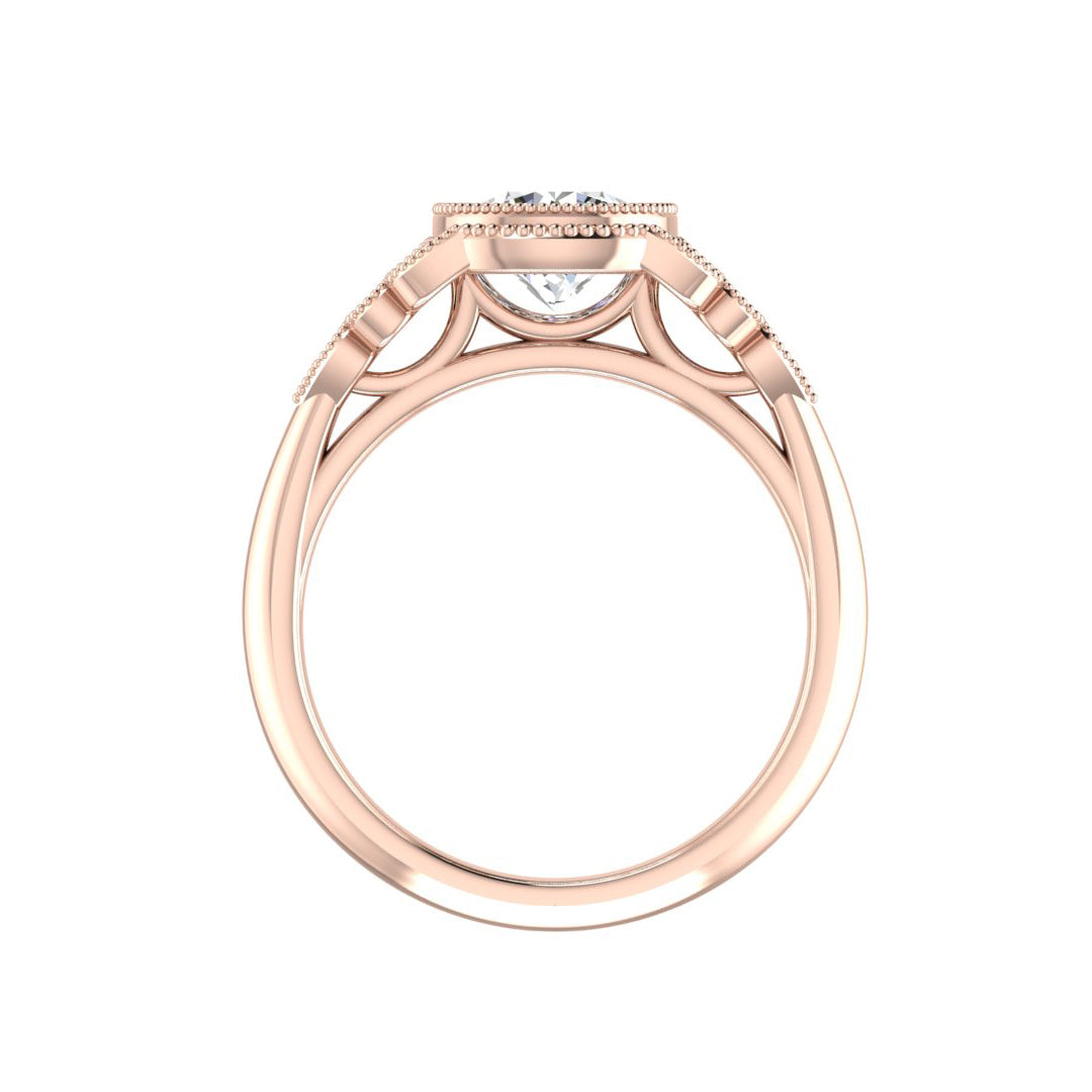 Serenity Accented mil-grain Engagement Ring