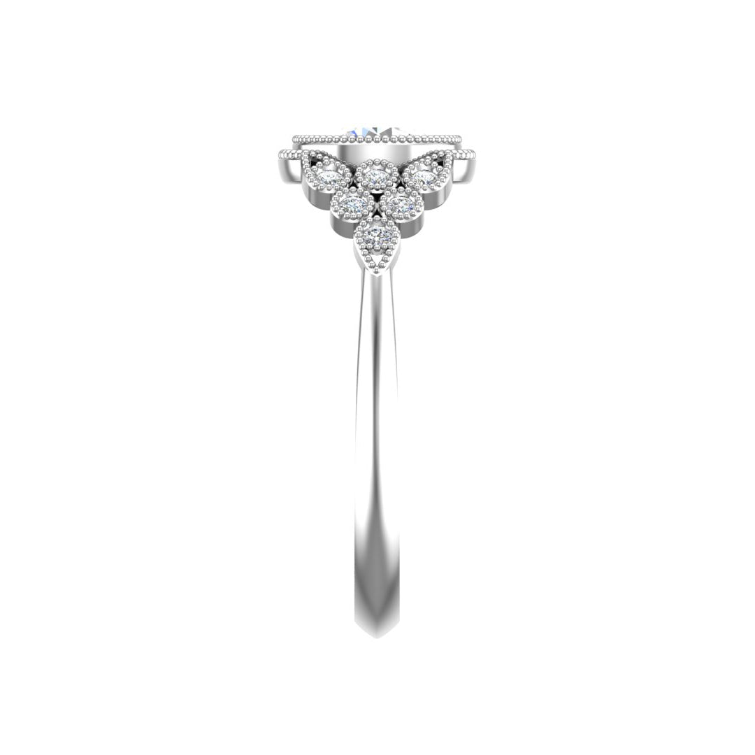 Serenity Accented mil-grain Engagement Ring