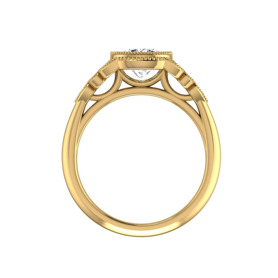 Serenity Accented mil-grain Engagement Ring