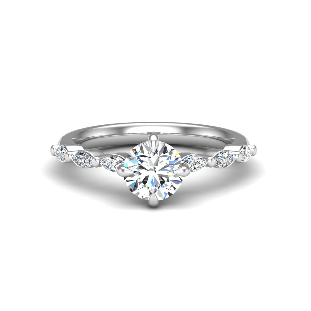 Mila Marquise band engagement ring