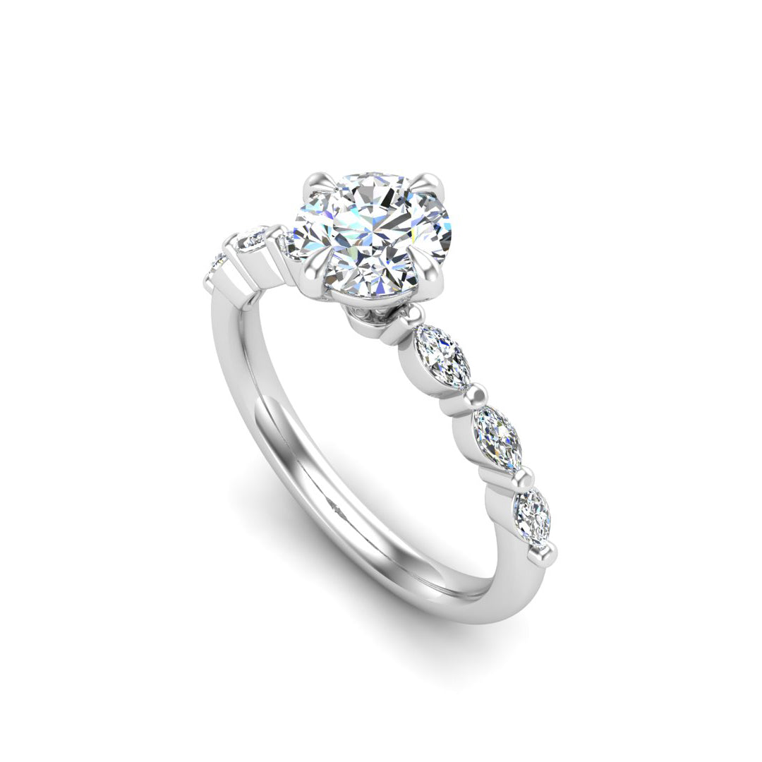 Mila Marquise band engagement ring
