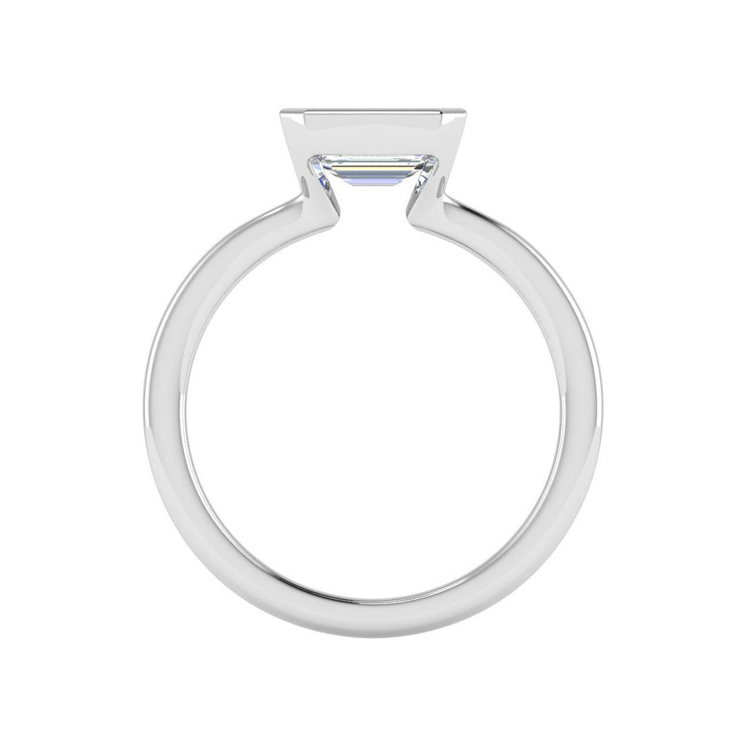 Adeline Half Bezel East West Solitaire Engagement Ring