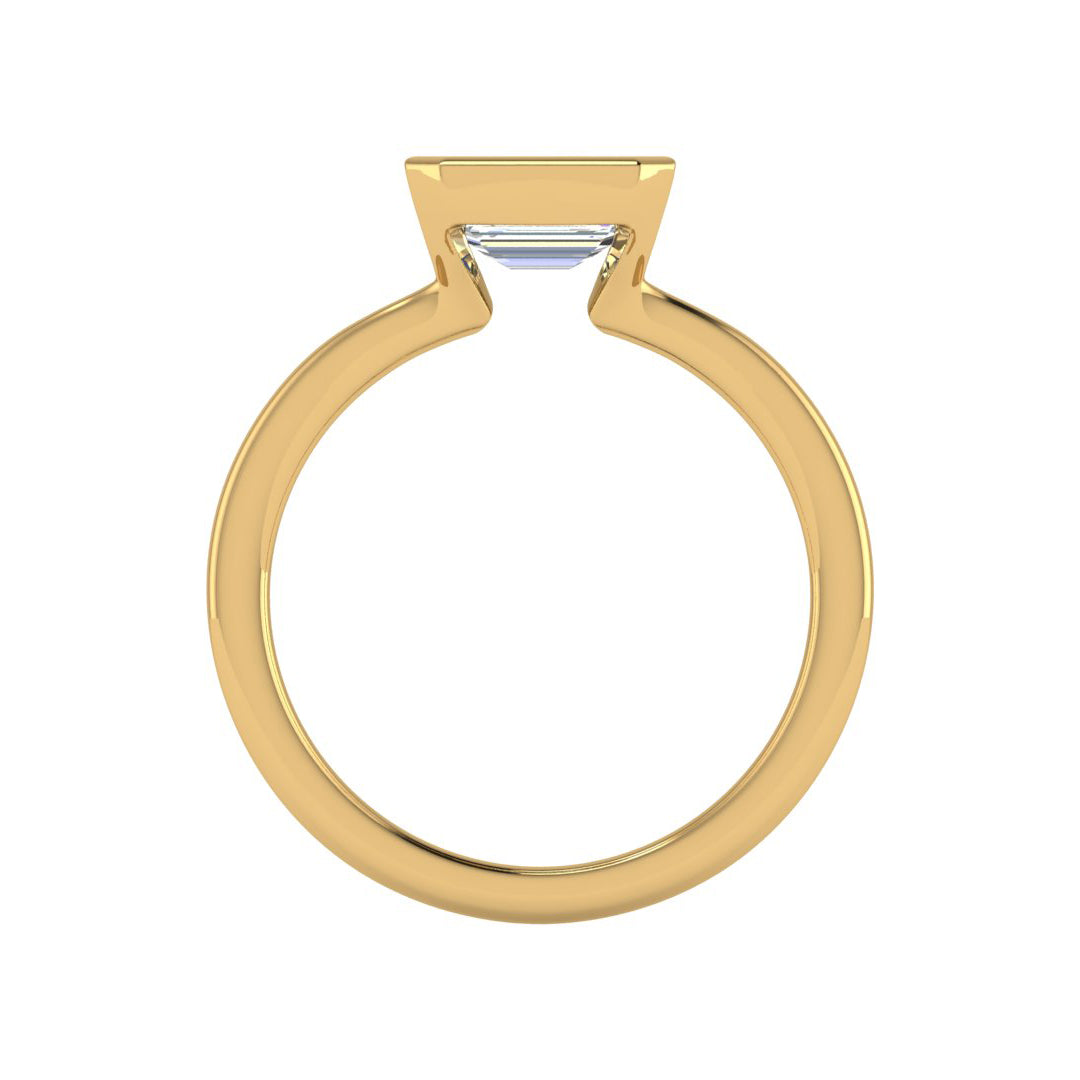 Adeline Half Bezel East West Solitaire Engagement Ring