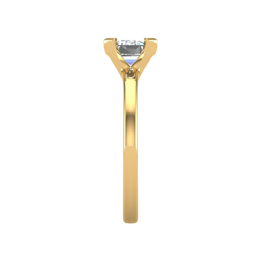 Adeline Half Bezel East West Solitaire Engagement Ring