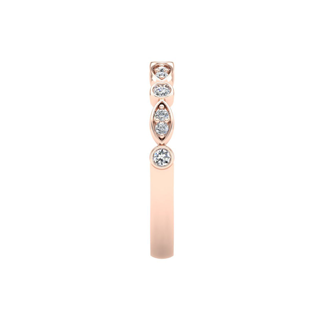 Matching Band for Avery Alternating MQ/RD diamond band