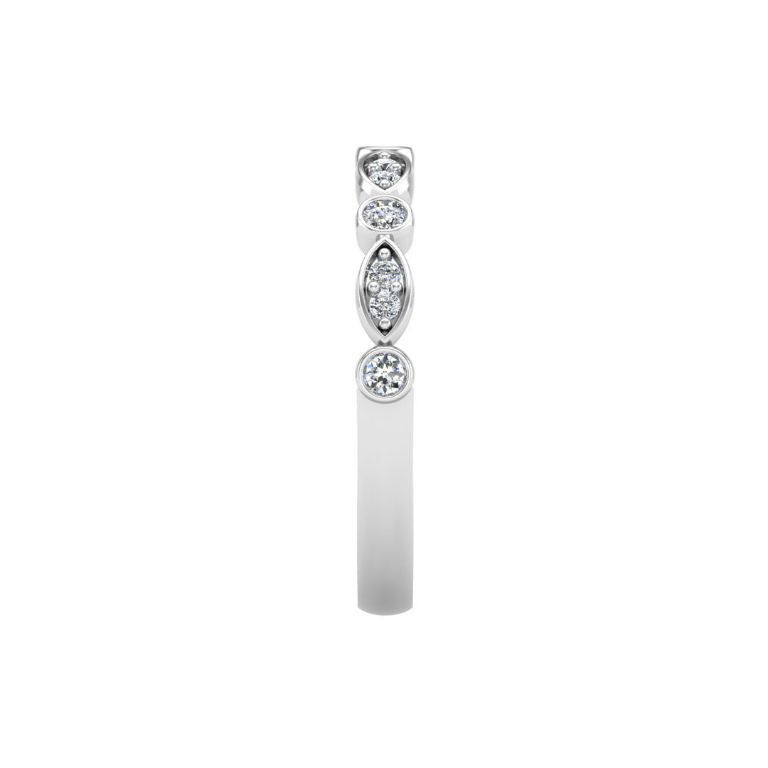 Matching Band for Avery Alternating MQ/RD diamond band