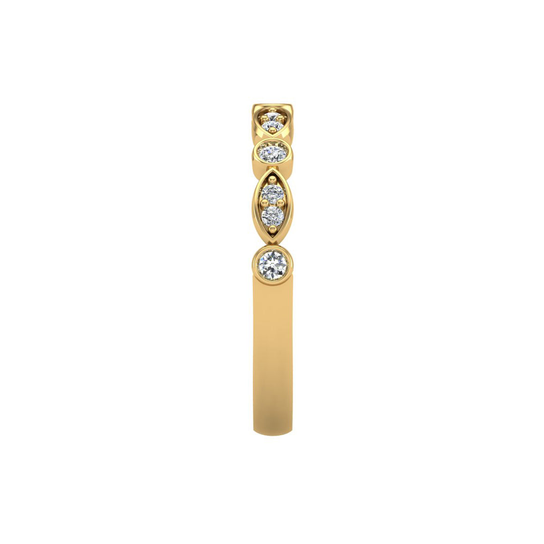 Matching Band for Avery Alternating MQ/RD diamond band